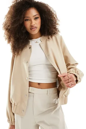 VILA Bomber jacket in beige melange