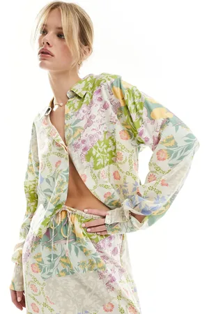 ASOS Long sleeve co-ord shirt in mixed floral print