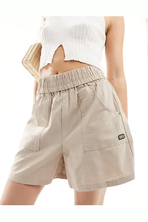 Barbour International linen shorts in stone