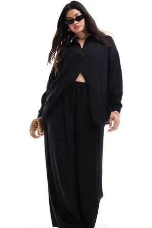Yours Wide leg crinkle trousers in co-ord
