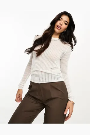 Kaiia Fine knit sheer top in