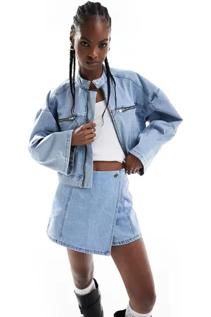 ONLY Denim biker jacket in light