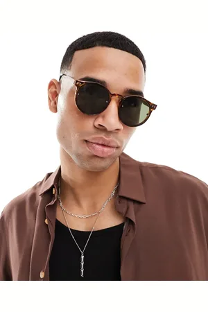 Spitfire Post punk round sunglasses in tort with black lens