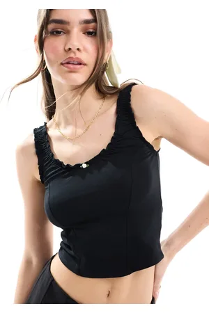 Miss Selfridge Rose trim corset top in