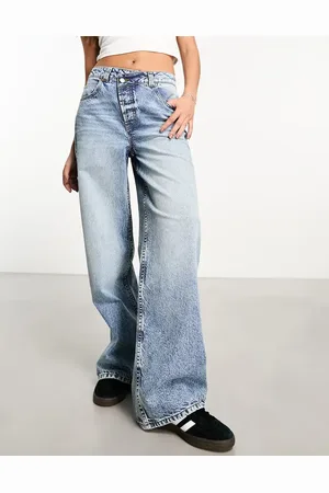 ASOS Cross front wide leg jean in mid