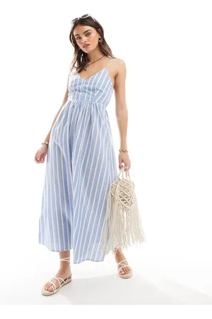 MANGO Cami stripe midi dress in