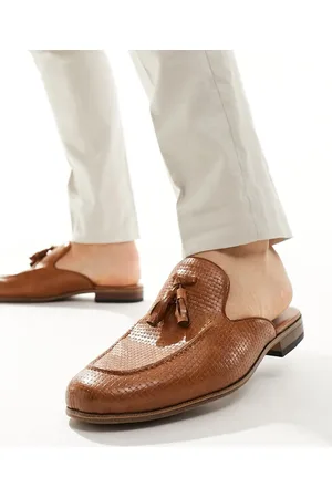 ASOS Mule loafers in faux leather weave