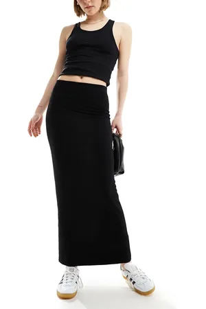 Miss Selfridge Low rise maxi skirt in