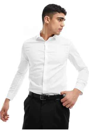ASOS Slim smart shirt with cutaway collar in lightweight texture