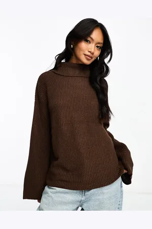 VILA Roll neck jumper with side splits in