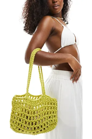 My Accessories Open weave crochet mini shoulder bag in