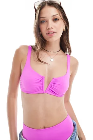 ASOS Maya v-wire crop bikini top in pop