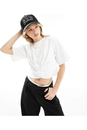 4th & Reckless Knot front cropped t-shirt in
