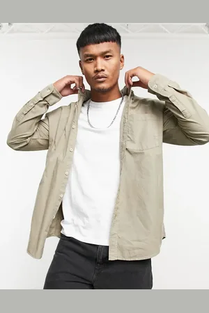 Pull&Bear Long sleeve shirt in beige