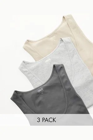 ASOS 3 pack vests in multiple colours