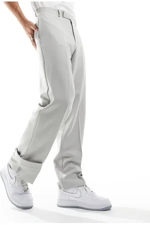 ASOS Smart wide leg trouser with cuff strap in light