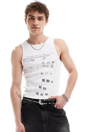 COLLUSION Muscle festival vest with vintage print in