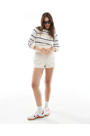 ASOS Knitted cable long sleeve top in navy stripe