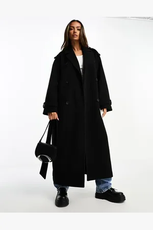 Monki Longline belted trench coat in