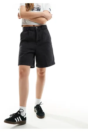 Obey Longer length denim short in washed