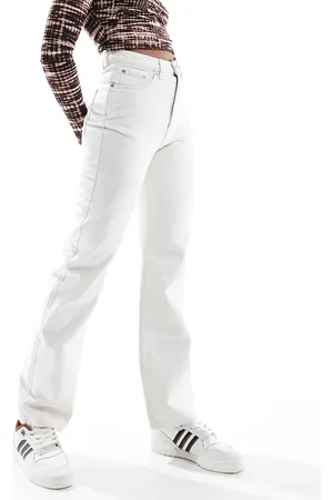 Weekday Rowe extra high waist regular fit straight leg jeans in off