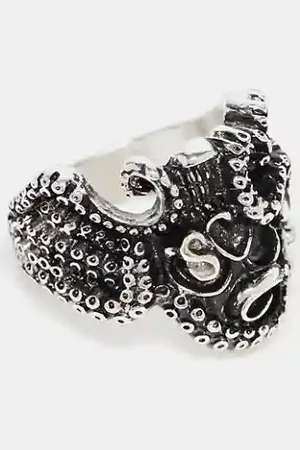 ASOS Tentacle skull ring in burnished