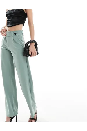 JDY High waisted wide fit tailored trousers in mint
