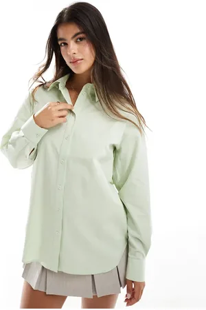 Miss Selfridge Poplin oversized shirt in lime