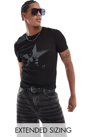 ASOS Muscle fit t-shirt in mesh with print in