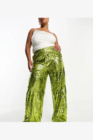 Extro & Vert Plus Sequin flared trousers in