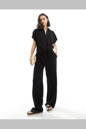 Pieces® Linen touch wide leg trouser co-ord in