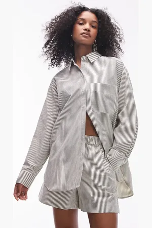 Topshop Co-ord stripe shirt in
