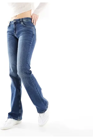 MANGO Straight leg flare jean in medium