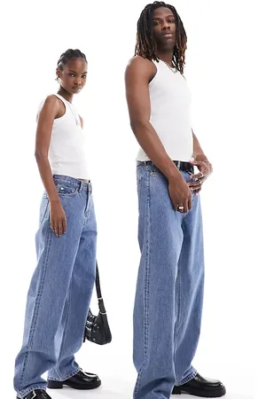 Weekday Unisex Galaxy loose fit straight leg jeans in 90