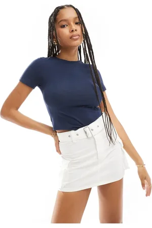 Pull&Bear Belted cargo mini skirt in