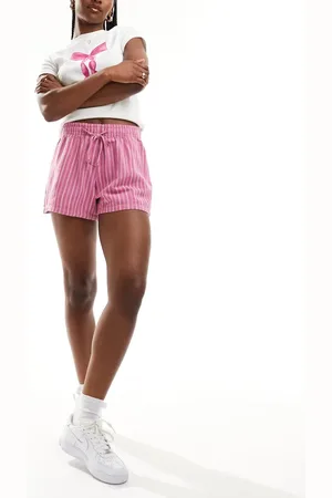 Stradivarius STR linen look pull on short in stripe