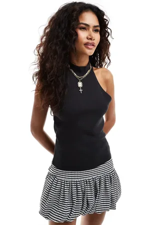 COLLUSION High neck rib tank top in