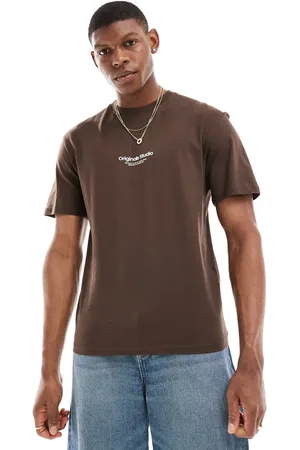 JACK & JONES Oversized t-shirt with originals logo in chocolate