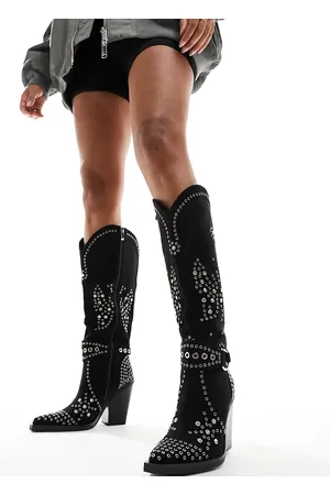 Simmi London Simmi London Wide Fit Delano butterfly embellished western boot in micro