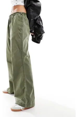 COLLUSION Mid rise utility joggers in khaki