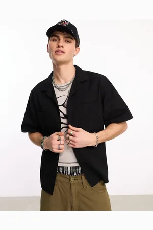 COLLUSION Ripstop revere short sleeve shirt in