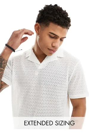 ASOS Polo with revere collar in crochet