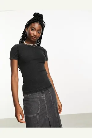 JJXX Frankie ribbed t-shirt in washed