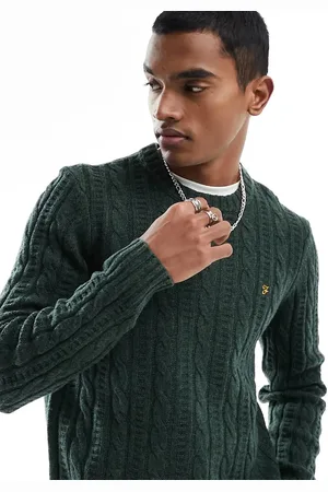 Farah Tassotti cable knit wool jumper in