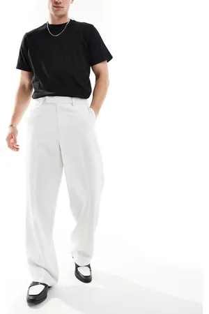ASOS Smart wide leg trousers in textured fabric