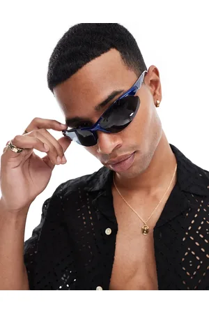 ASOS Racer sunglasses in dark metallic