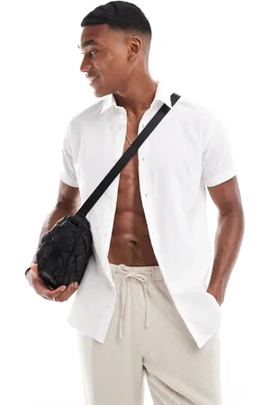 JACK & JONES Linen shirt with short sleeves in
