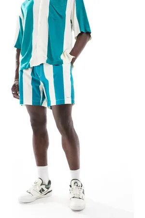 GANT Logo bold stripe drawcord shorts in turquoise CO-ORD