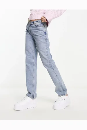 Monki Moop low rise straight leg jeans in light