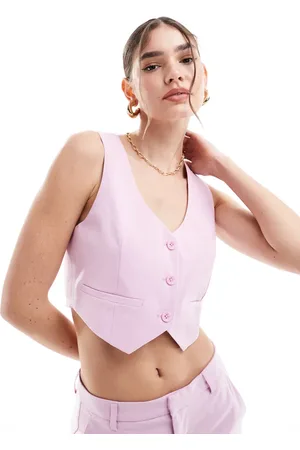 ONLY Cropped waistcoat co-ord in light